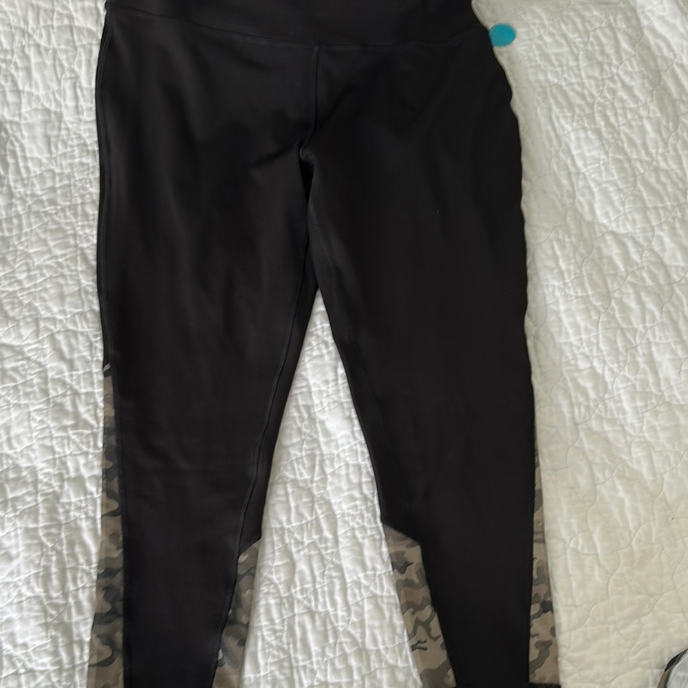 Black Leggings with Camo Detail